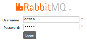 Picture with Rabbit MQ login window.